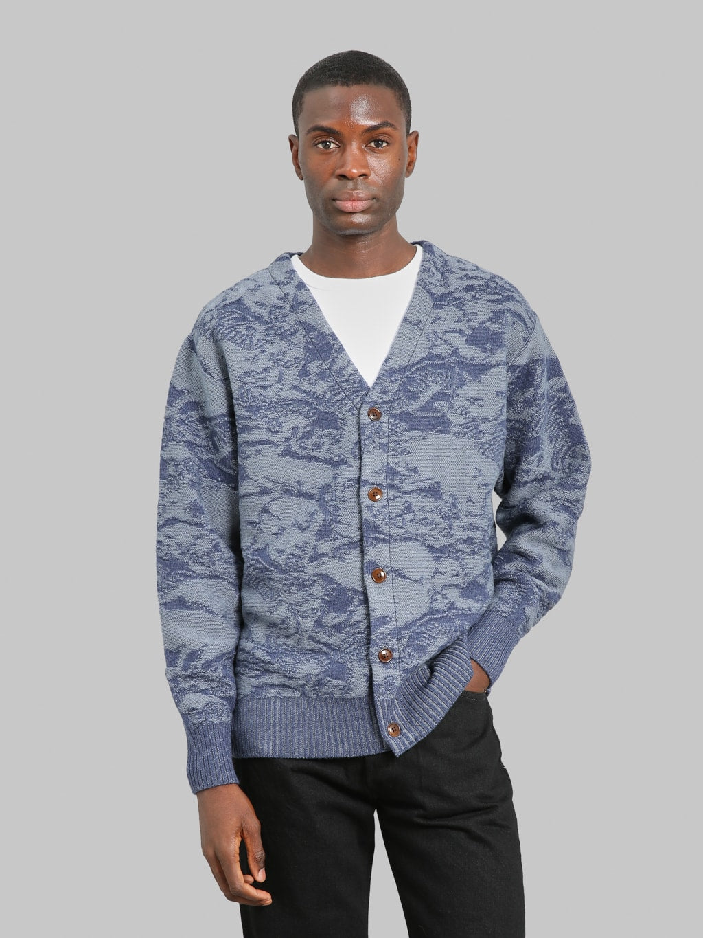 Studio D'Artisan Pig Camo Knit Cardigan | Made in Japan
