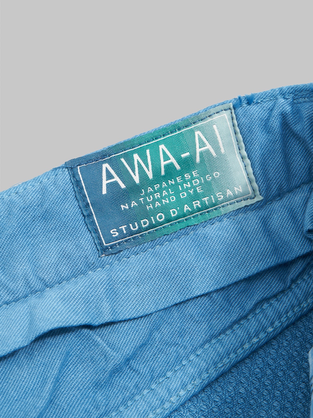 studio dartisan awa ai natural indigo sashiko pants regular tapered interior label