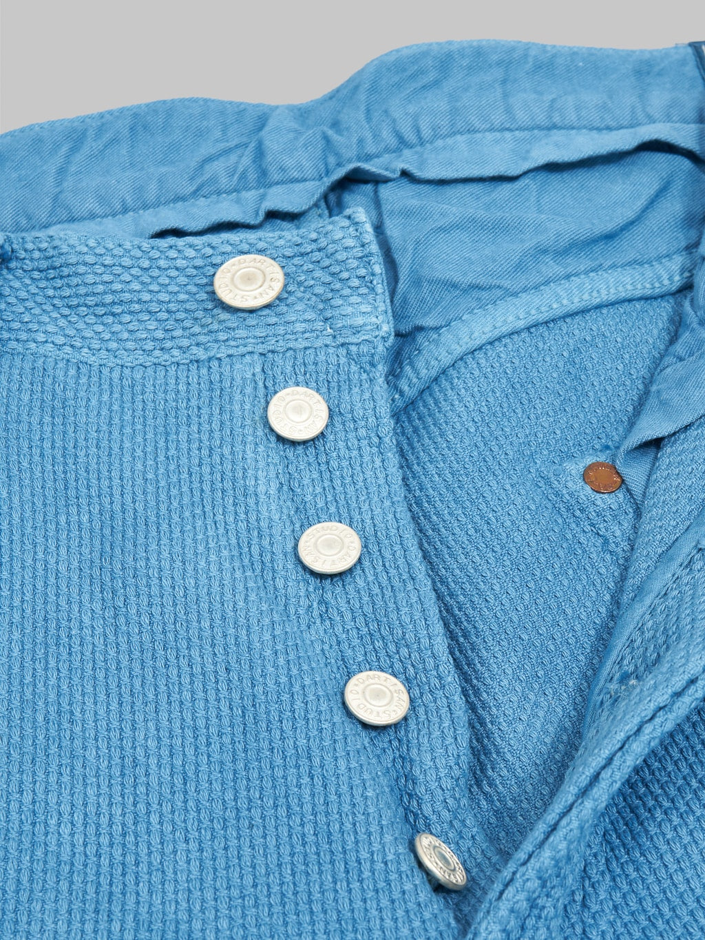 studio dartisan awa ai natural indigo sashiko pants regular tapered metal buttons