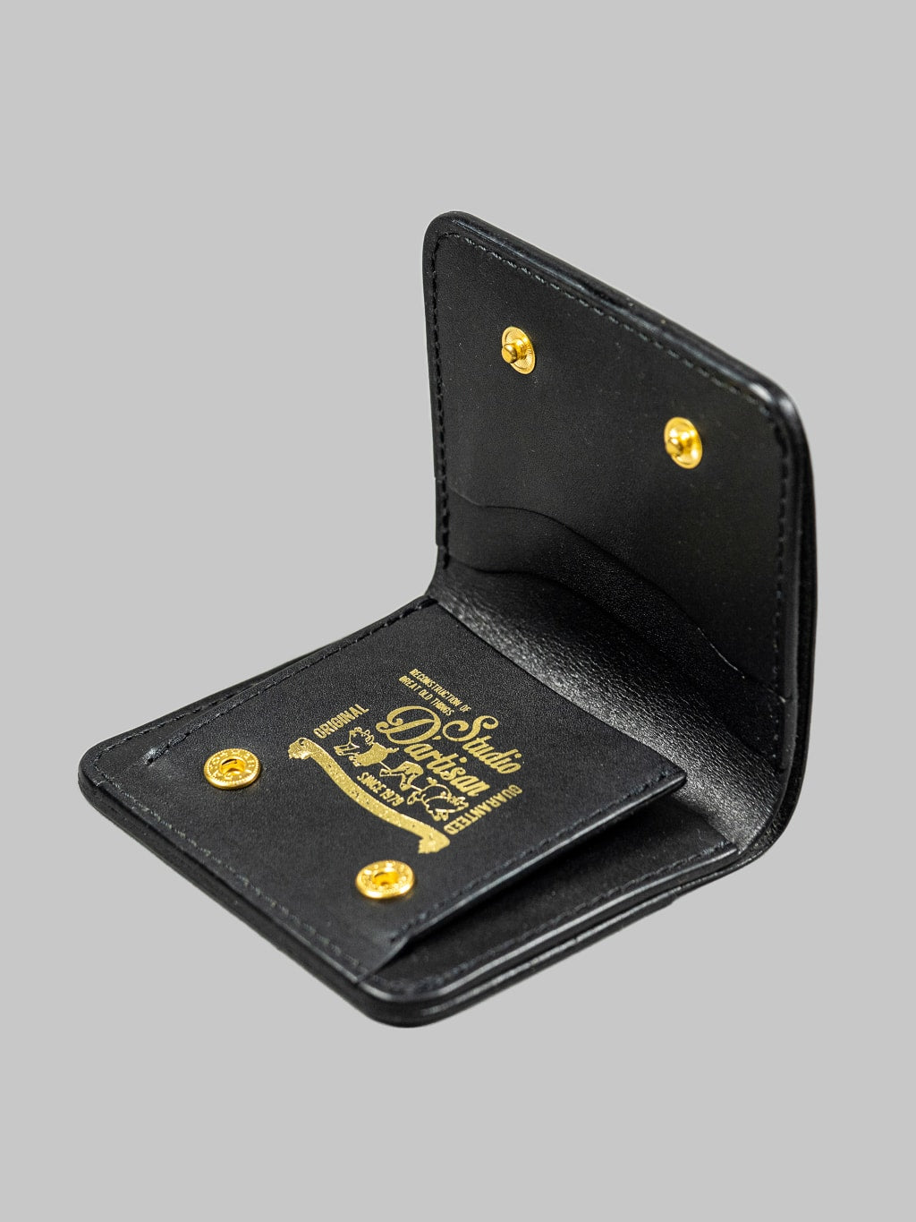 Studio Dartisan black  leather mini wallet compartment details