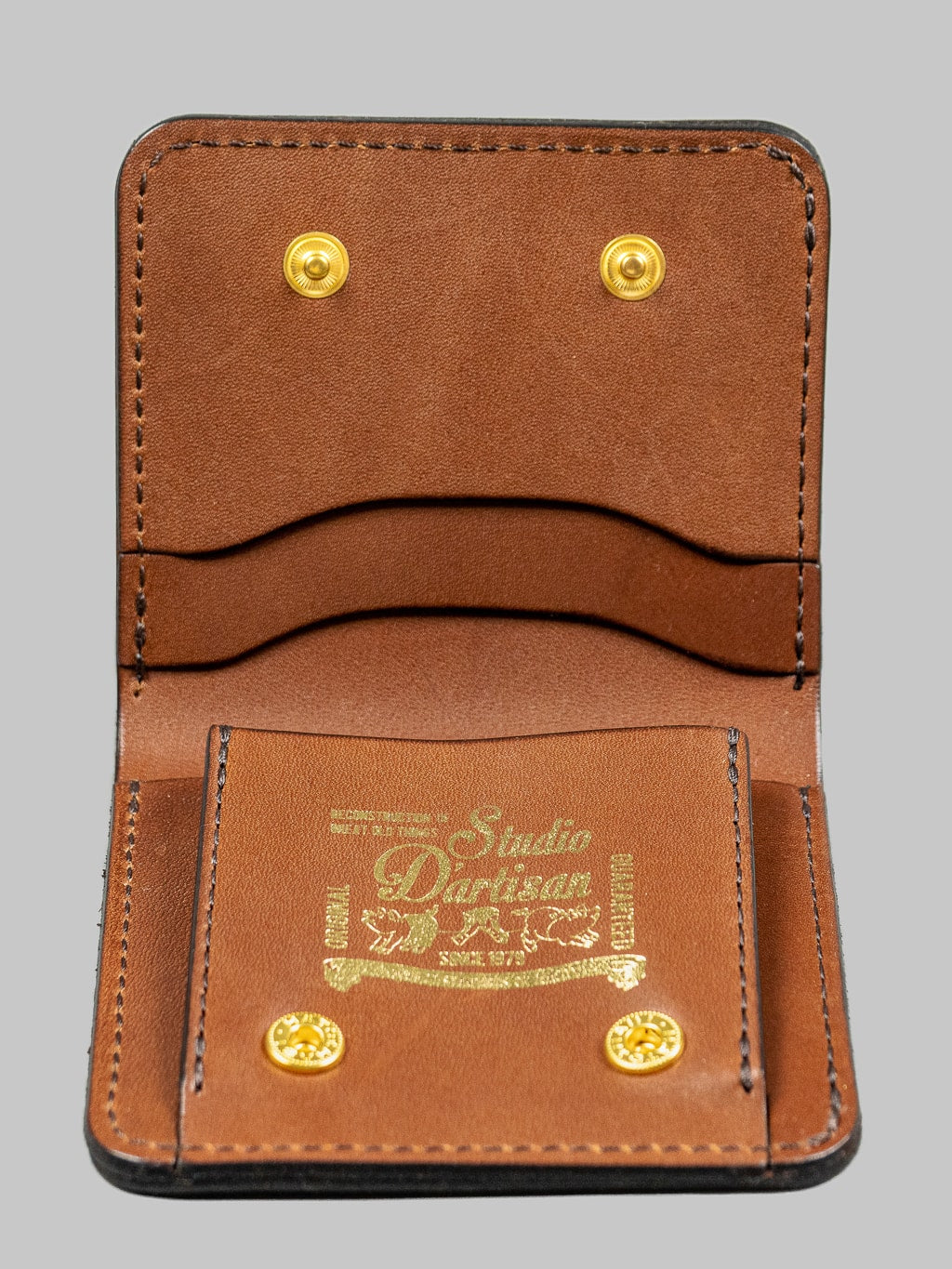Studio Dartisan brown leather mini wallet made in japan