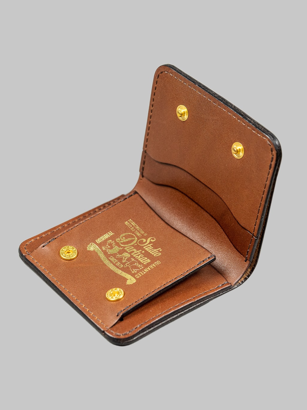Studio Dartisan brown leather mini wallet interior details