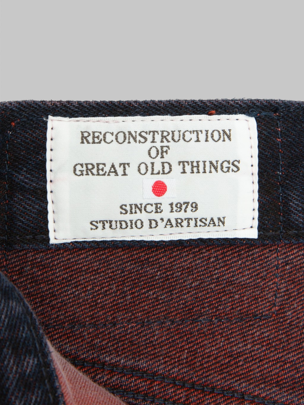 Studio DArtisan D1908 14oz Bengara Relax Tapered Jeans interior tag