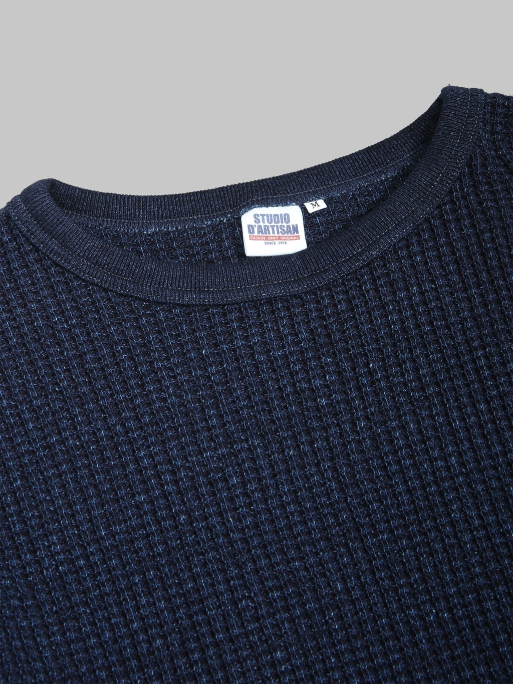 Studio DArtisan 8191 Indigo Dyed Heavy Thermal TShirt interior tag