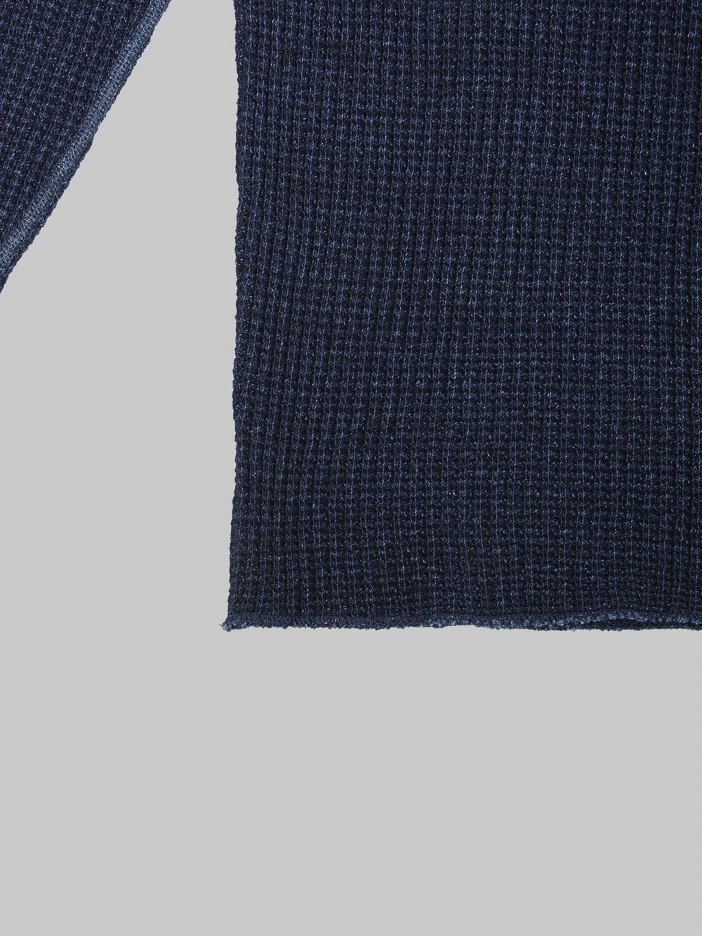 Studio DArtisan 8191 Indigo Dyed Heavy Thermal TShirt closeup
