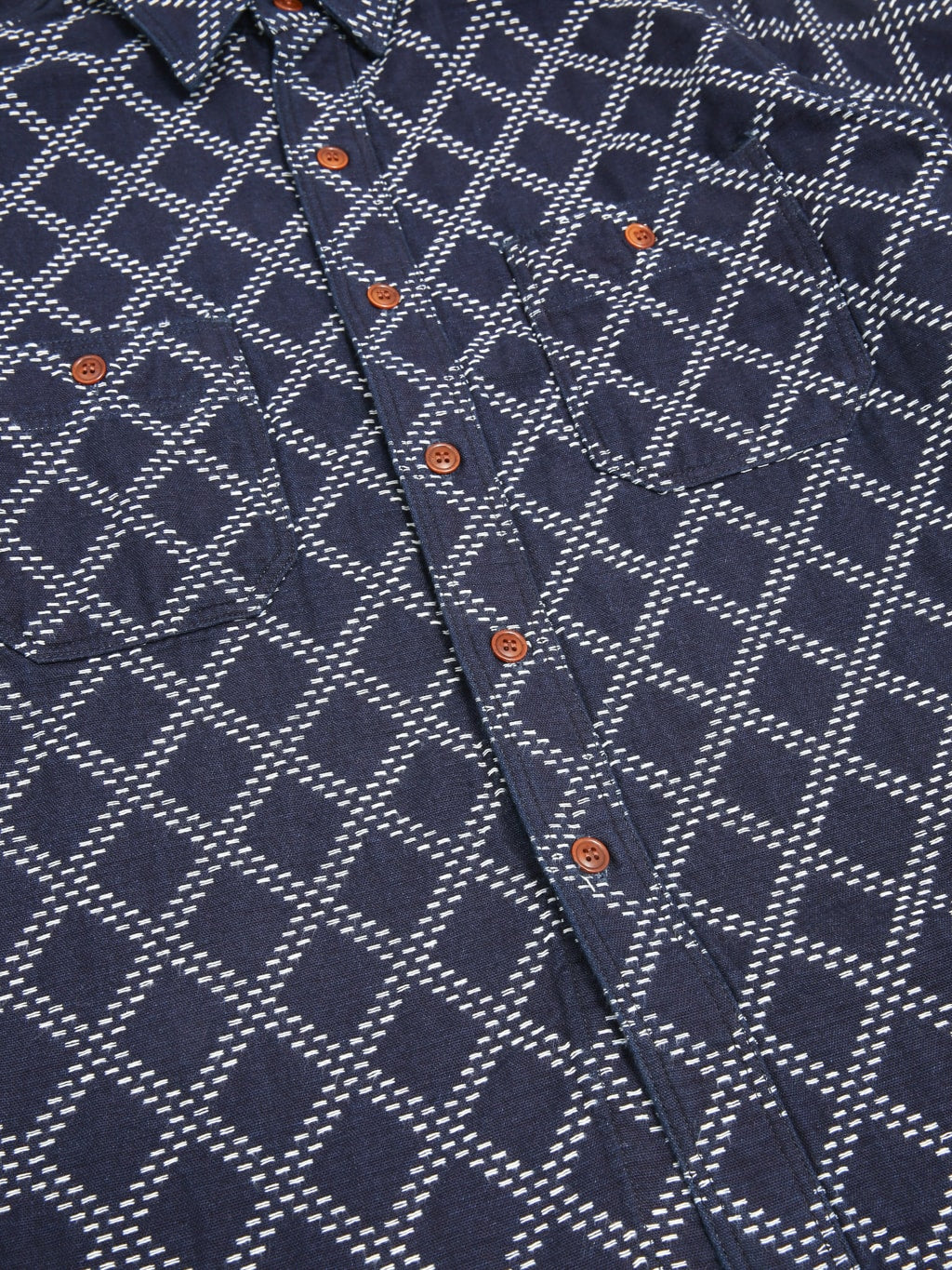 Studio D'Artisan 5728 Indigo Sashiko Dobby Shirt