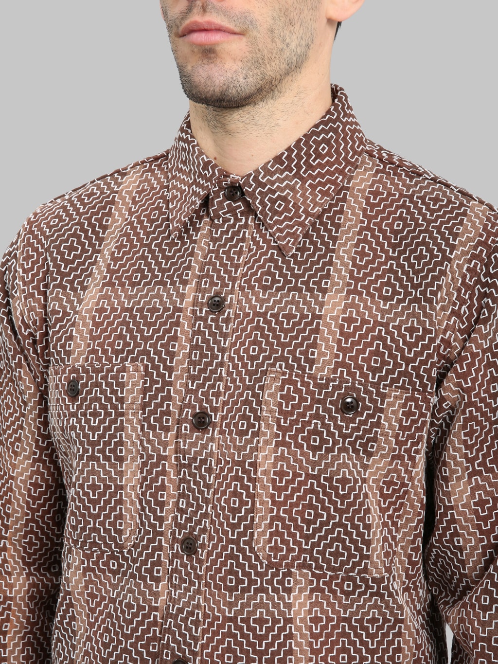Studio D'Artisan 5726 Kakishibu Noragi Sashiko Shirt