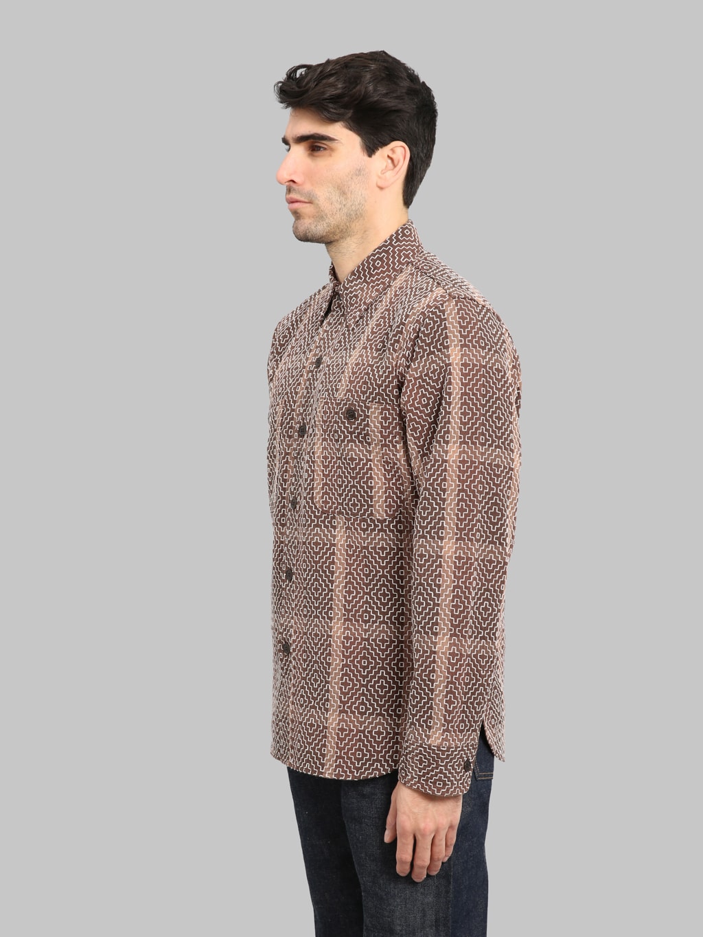 Studio D'Artisan 5726 Kakishibu Noragi Sashiko Shirt