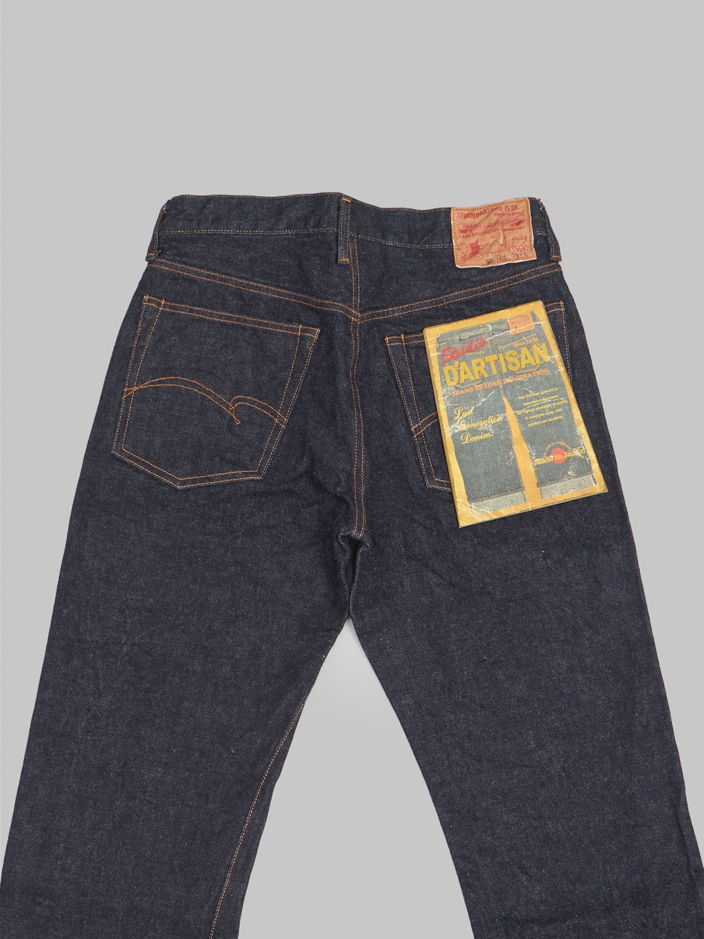 studio dartisan sd 103 15oz tight straight selvedge jeans back pockets