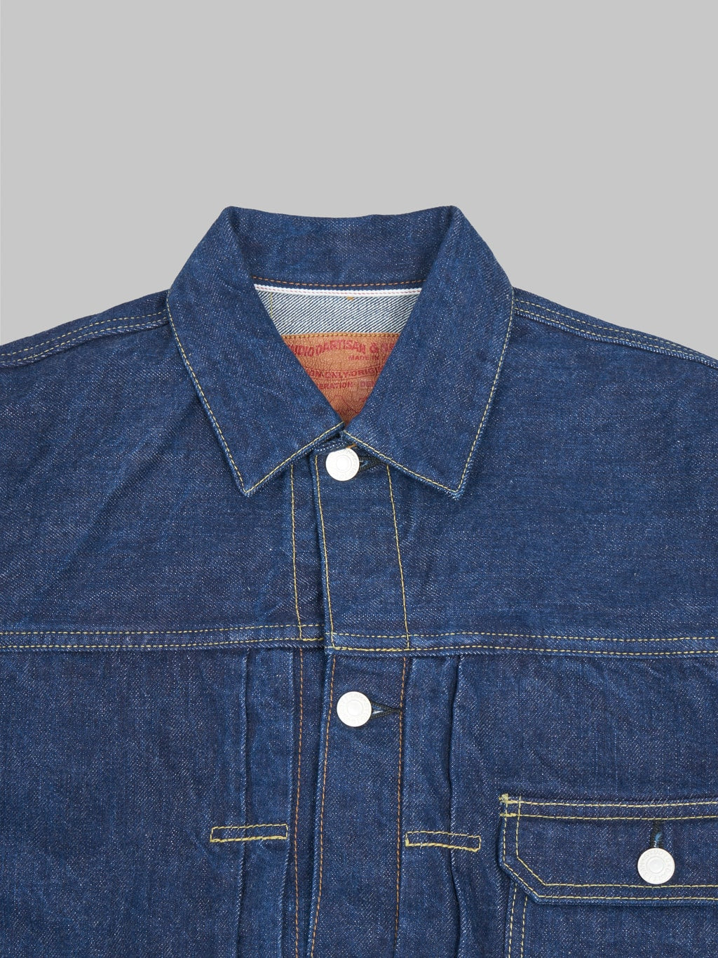 studio dartisan sd d01j the origin selvedge denim jacket collar