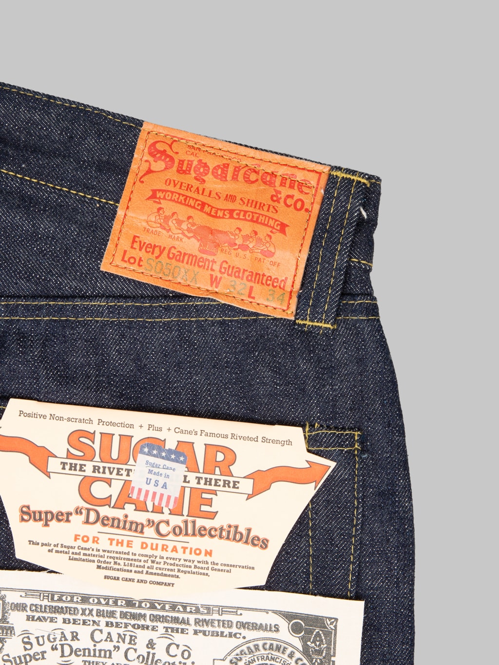 Sugar Cane 1940 Super "Denim" Collectibles #50 13.5oz Blue Denim Waist Overalls