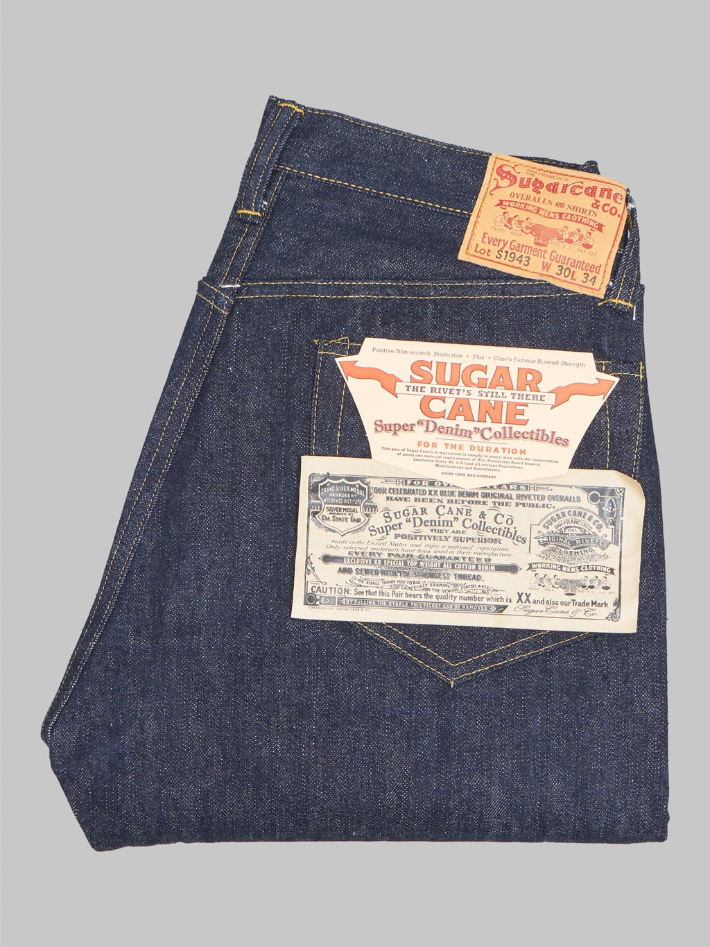 Sugar Cane 1943 Super "Denim" Collectibles #09 13.5oz Blue Denim Waist Overalls