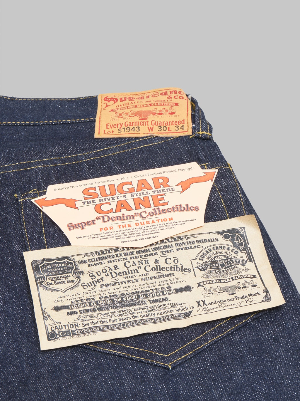 Sugar Cane 1943 Super "Denim" Collectibles #09 13.5oz Blue Denim Waist Overalls