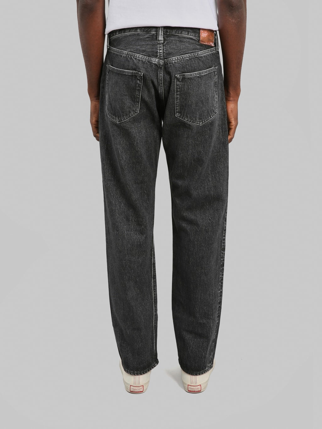 Sugar Cane 1947 Model Hard Wash  Straight Black Jeans back rise