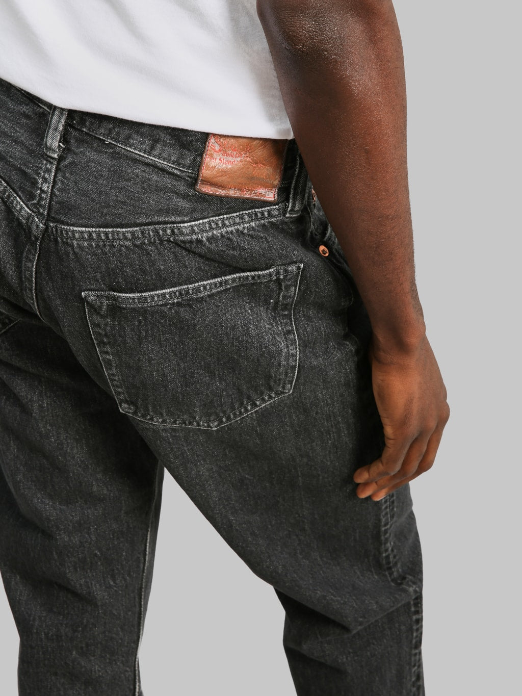 Sugar Cane 1947 Model Hard Wash  Straight Black Jeans pocket