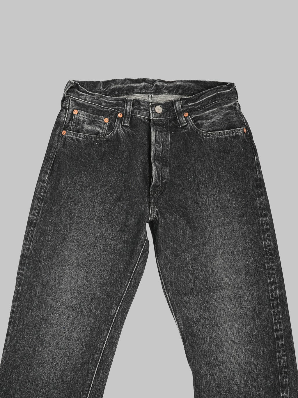Sugar Cane 1947 Model Hard Wash  Straight Black Jeans waist