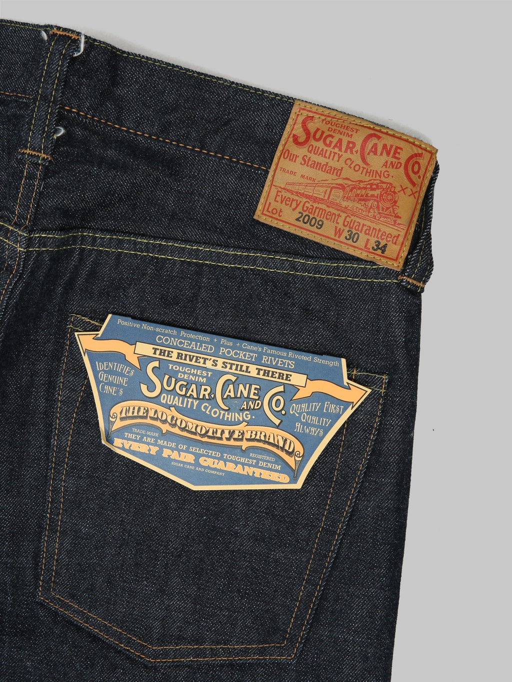 sugar cane 1947 type 2 12oz slim straight selvedge pocket flasher