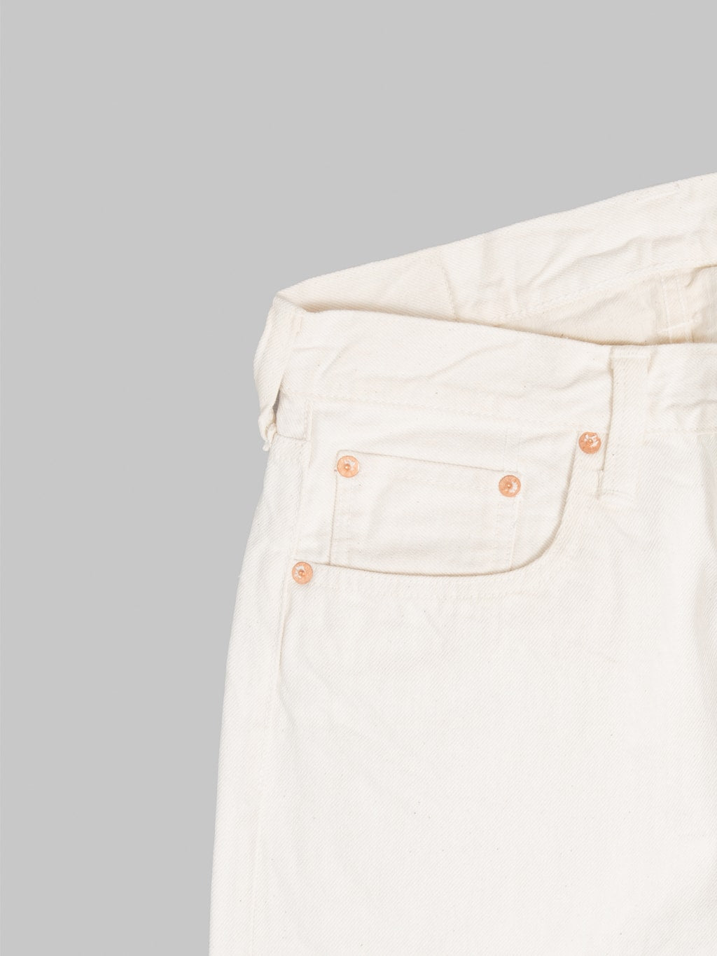 Sugar Cane 1947 Model White 13oz Regular Straight Jeans coin pocket