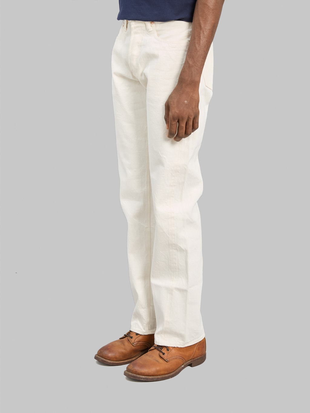 Sugar Cane 1947 Model White 13oz Regular Straight Jeans side fit