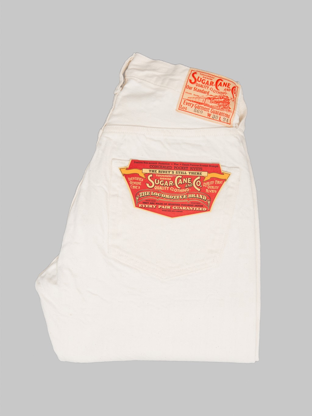 Sugar Cane 1947 Model White 13oz Regular Straight Jeans 100 cotton