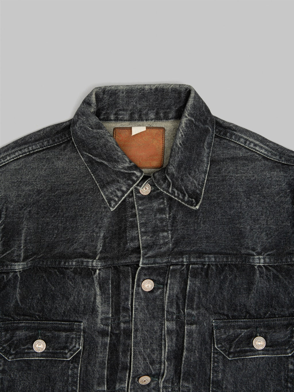 sugar cane 1953 type 2 black denim jacket aged model collar