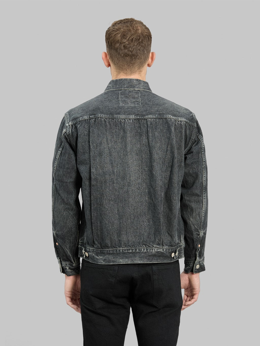 Sugar Cane 1953 Type II Black Denim Jacket Aged Model