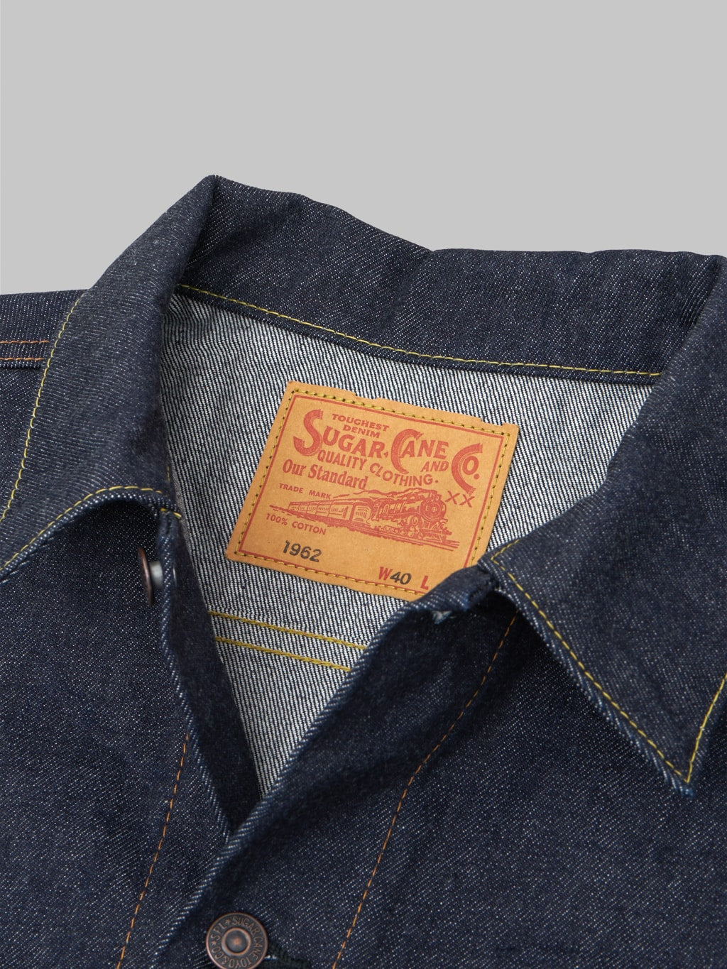 sugar cane 1962 type 3 denim jacket leather patch