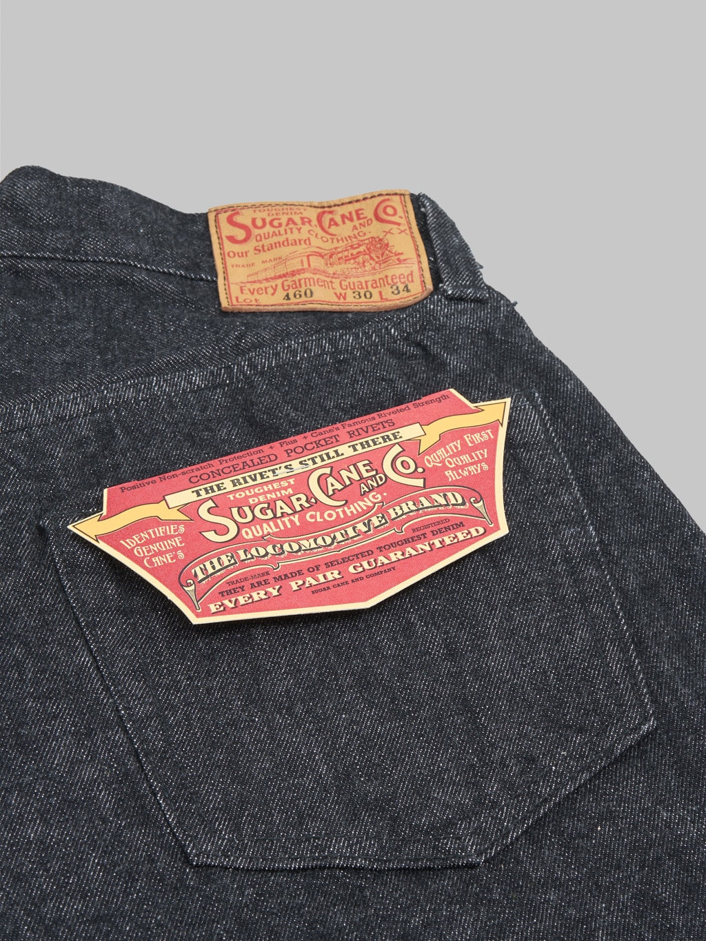 sugar cane 460 1947 model black selvedge denim back pocket