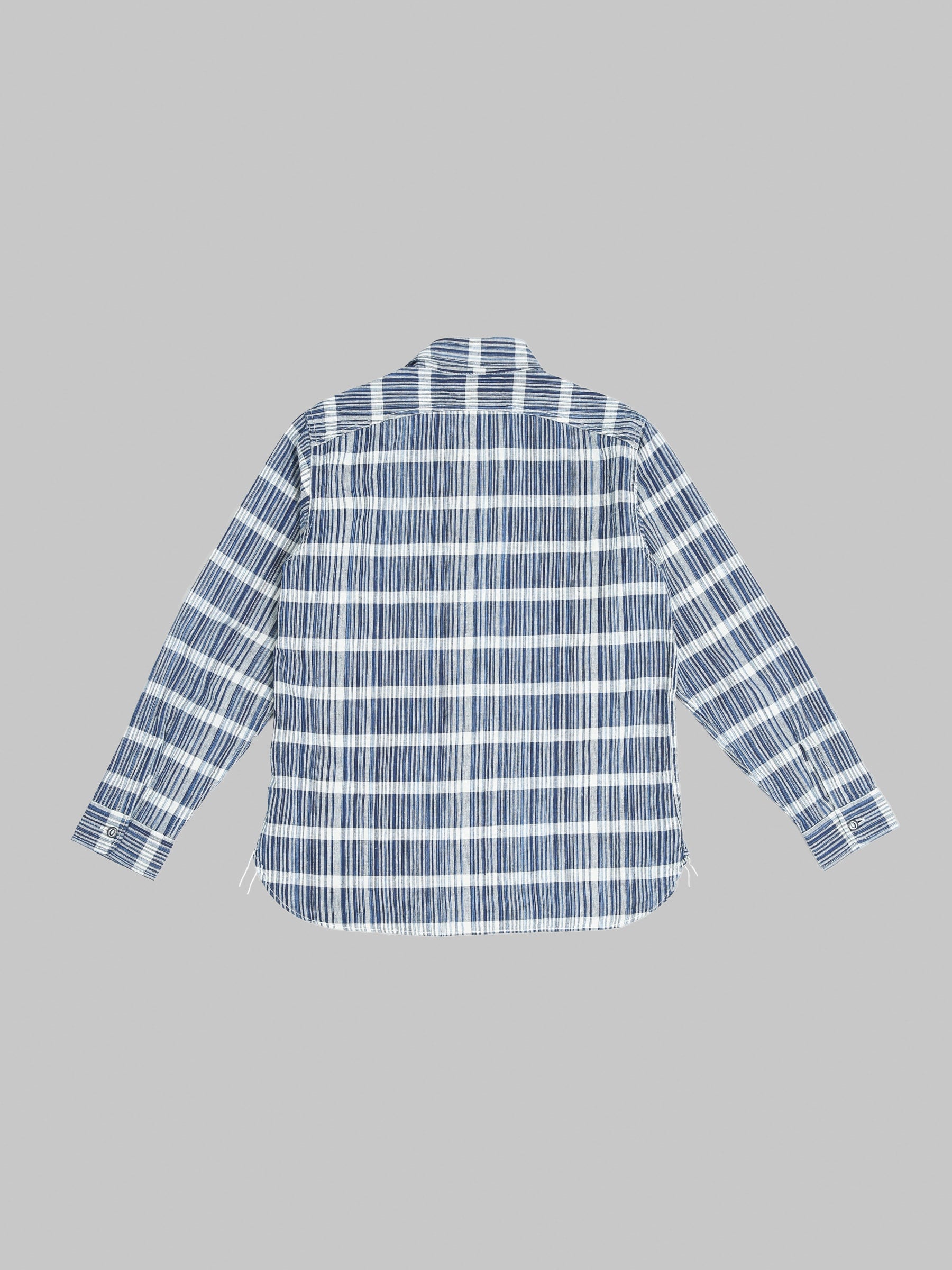 Sugar Cane Fiction Romance 5oz Indigo Check Work Shirt