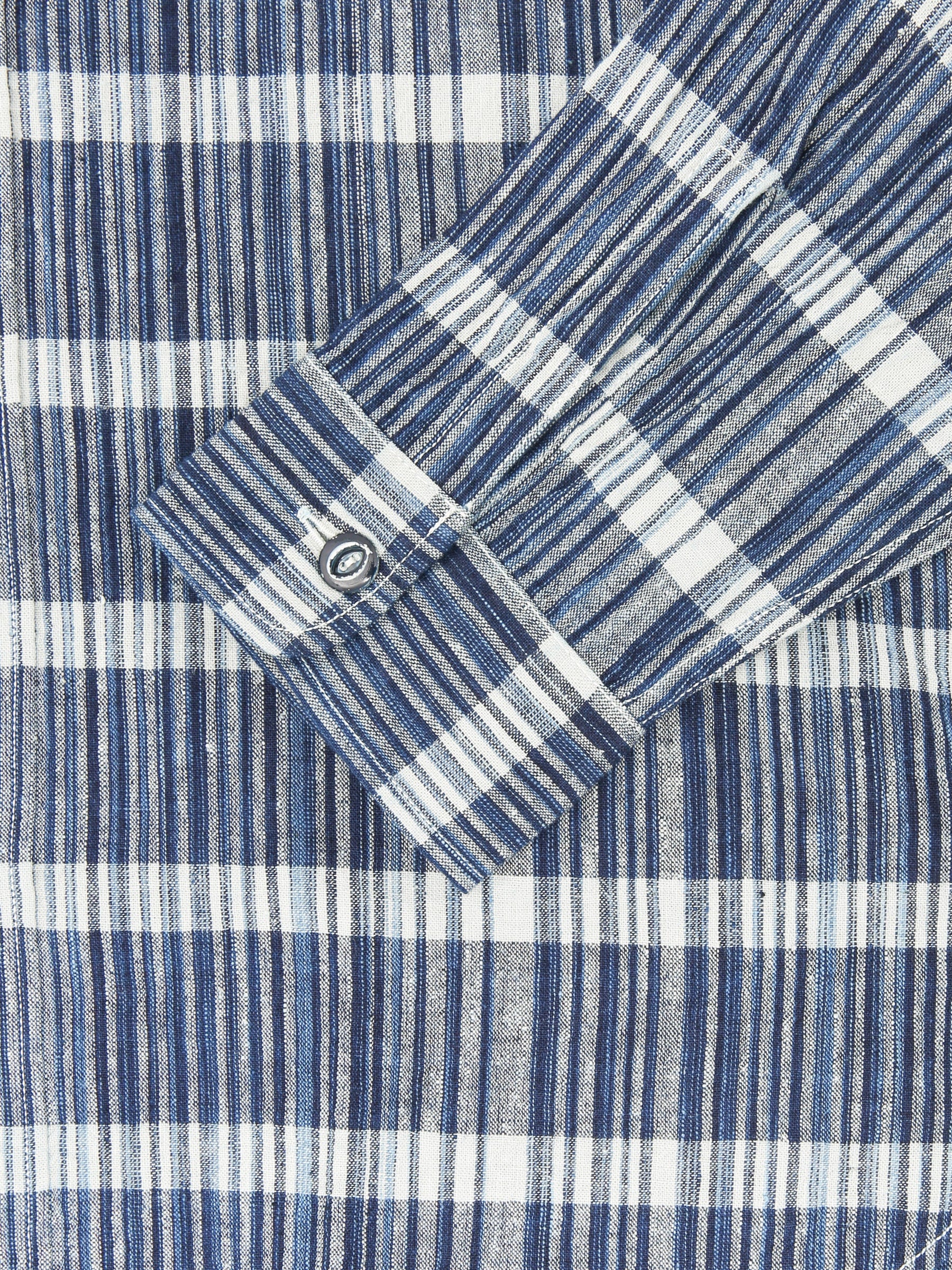 Sugar Cane Fiction Romance 5oz Indigo Check Work Shirt