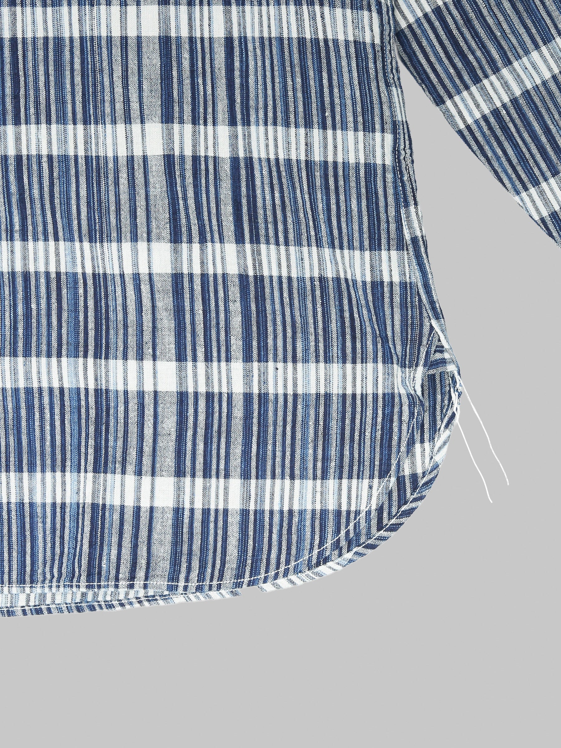 Sugar Cane Fiction Romance 5oz Indigo Check Work Shirt