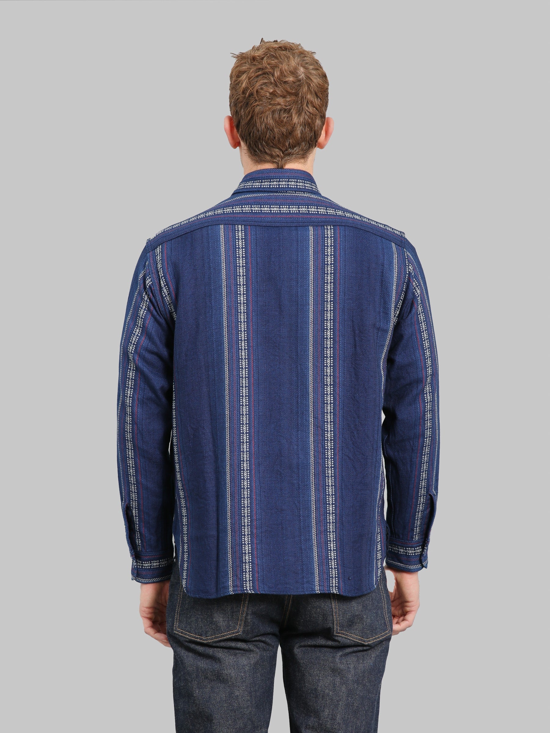 Sugar Cane Native American Indigo Dobby Work Shirt