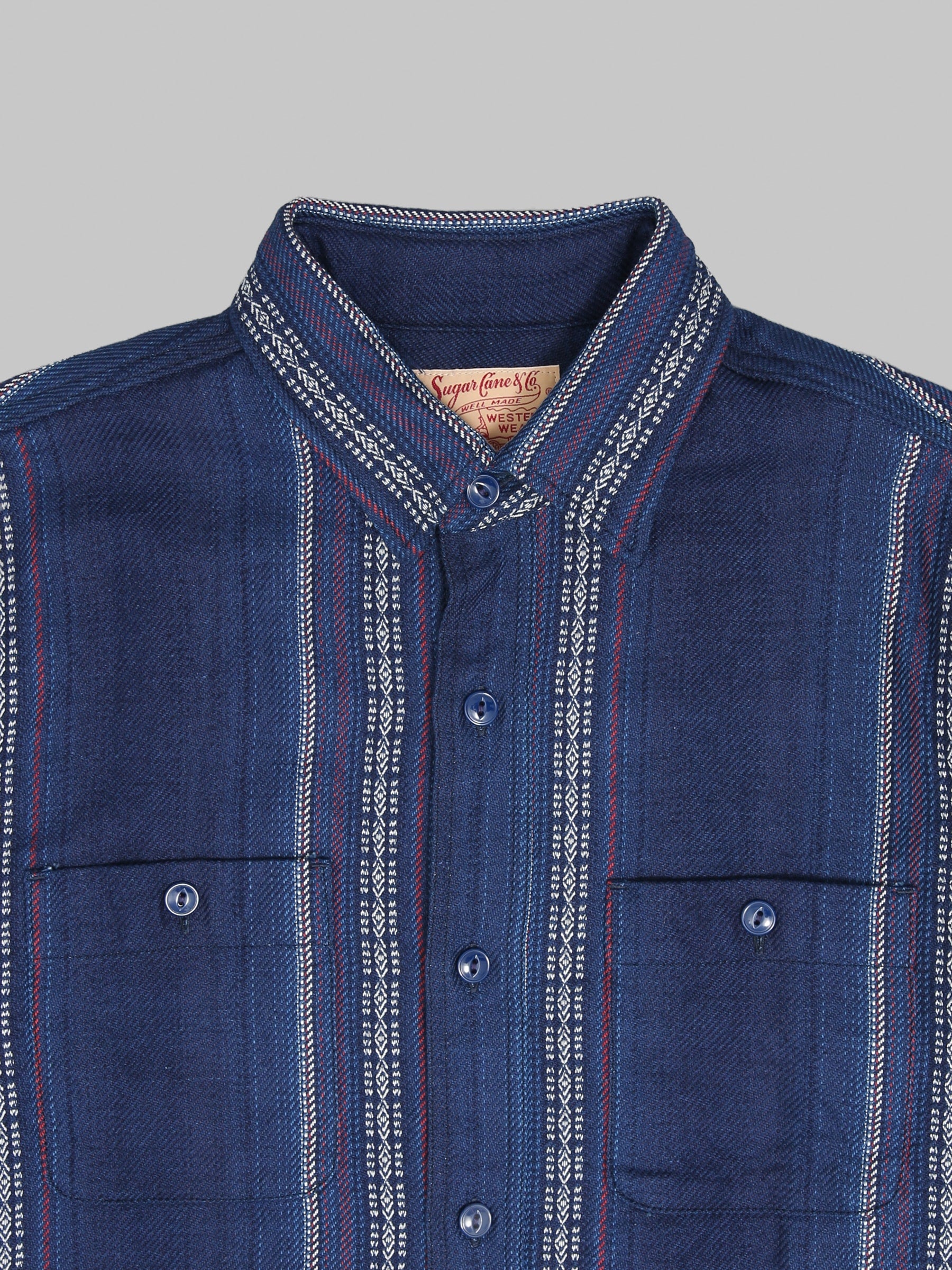 Sugar Cane Native American Indigo Dobby Work Shirt
