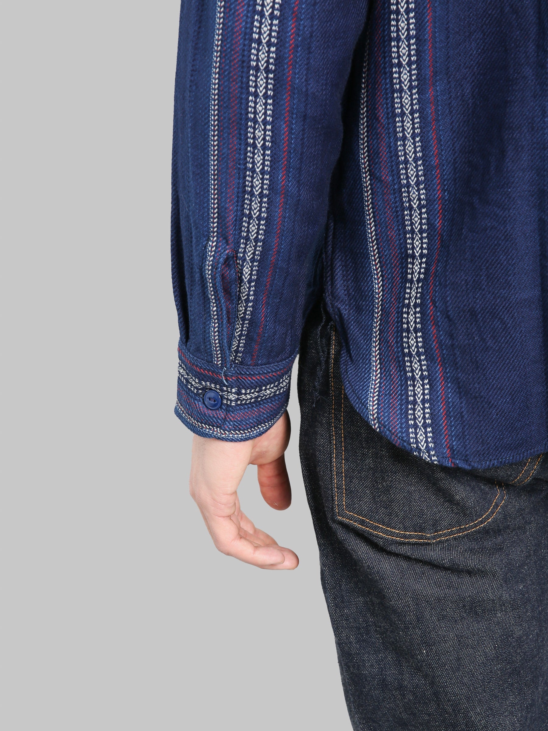 Sugar Cane Native American Indigo Dobby Work Shirt