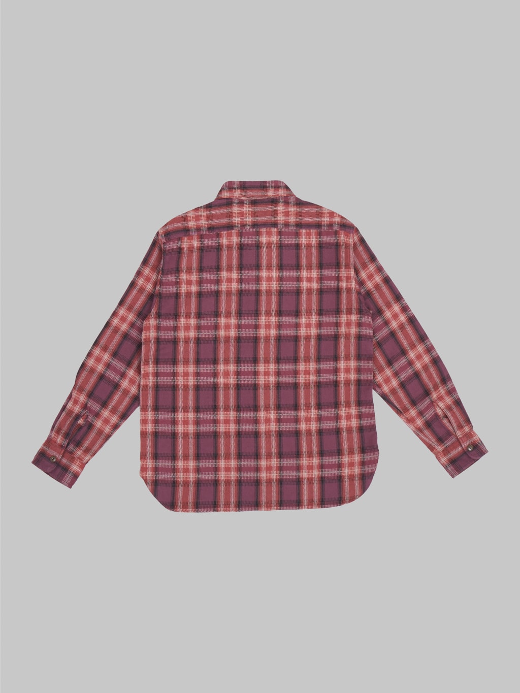 sugar cane twill check flannel shirt red back