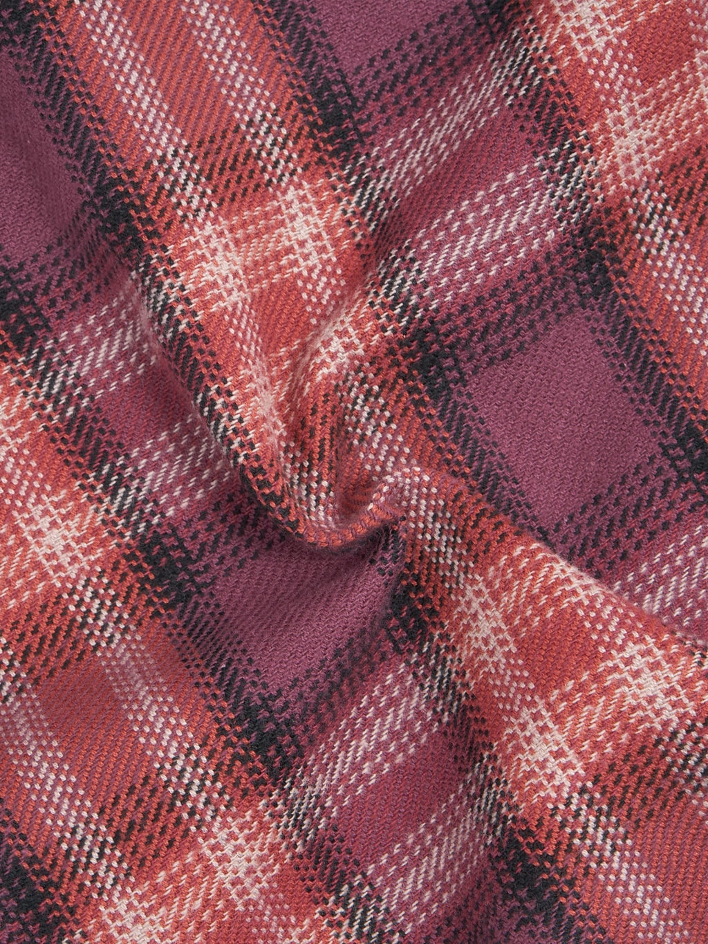 sugar cane twill check flannel shirt red texture