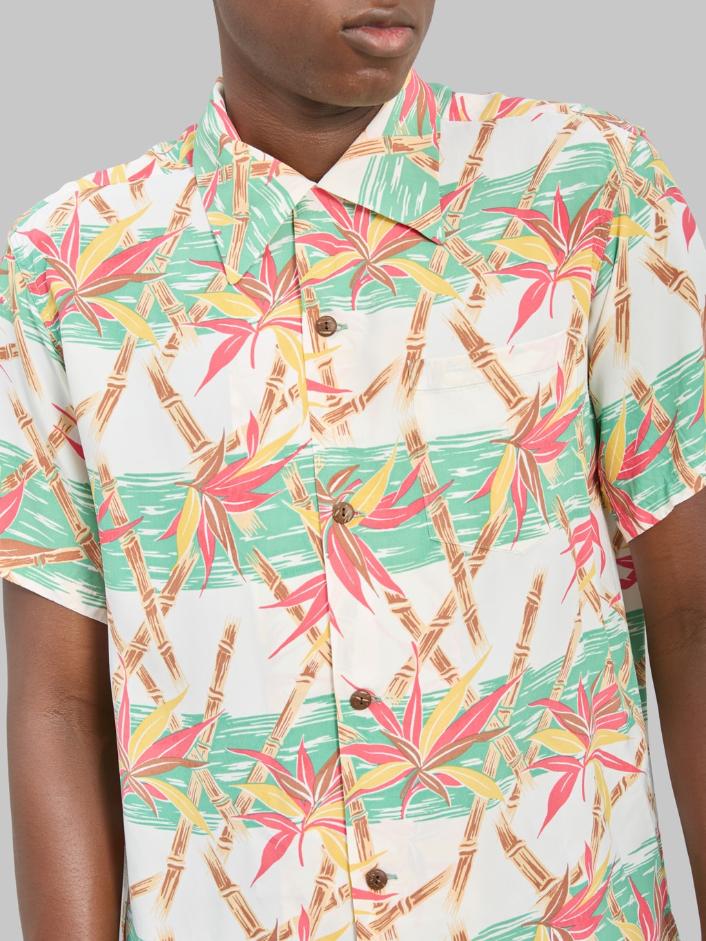 Sun Surf Bamboo Grasslands Hawaiian Shirt Green
