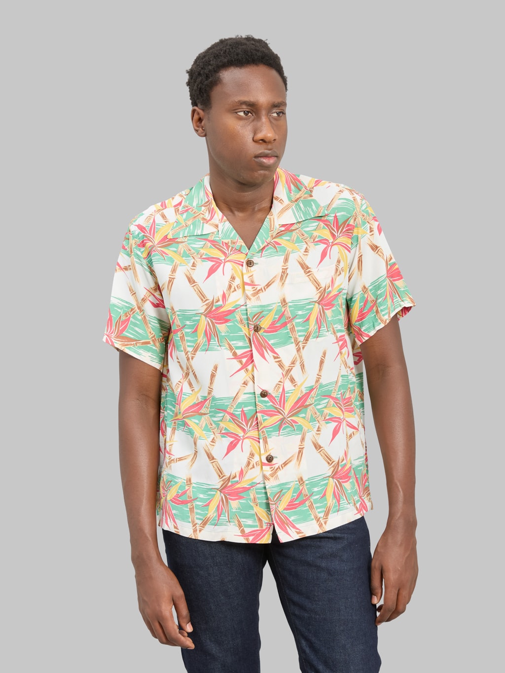 Sun Surf Bamboo Grasslands Hawaiian Shirt Green