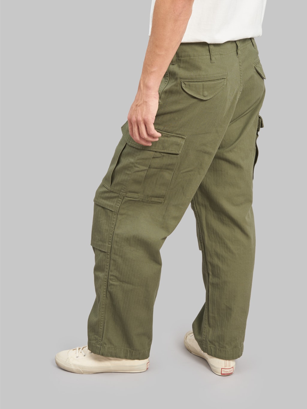 tanuki herringbone m65 pants green style