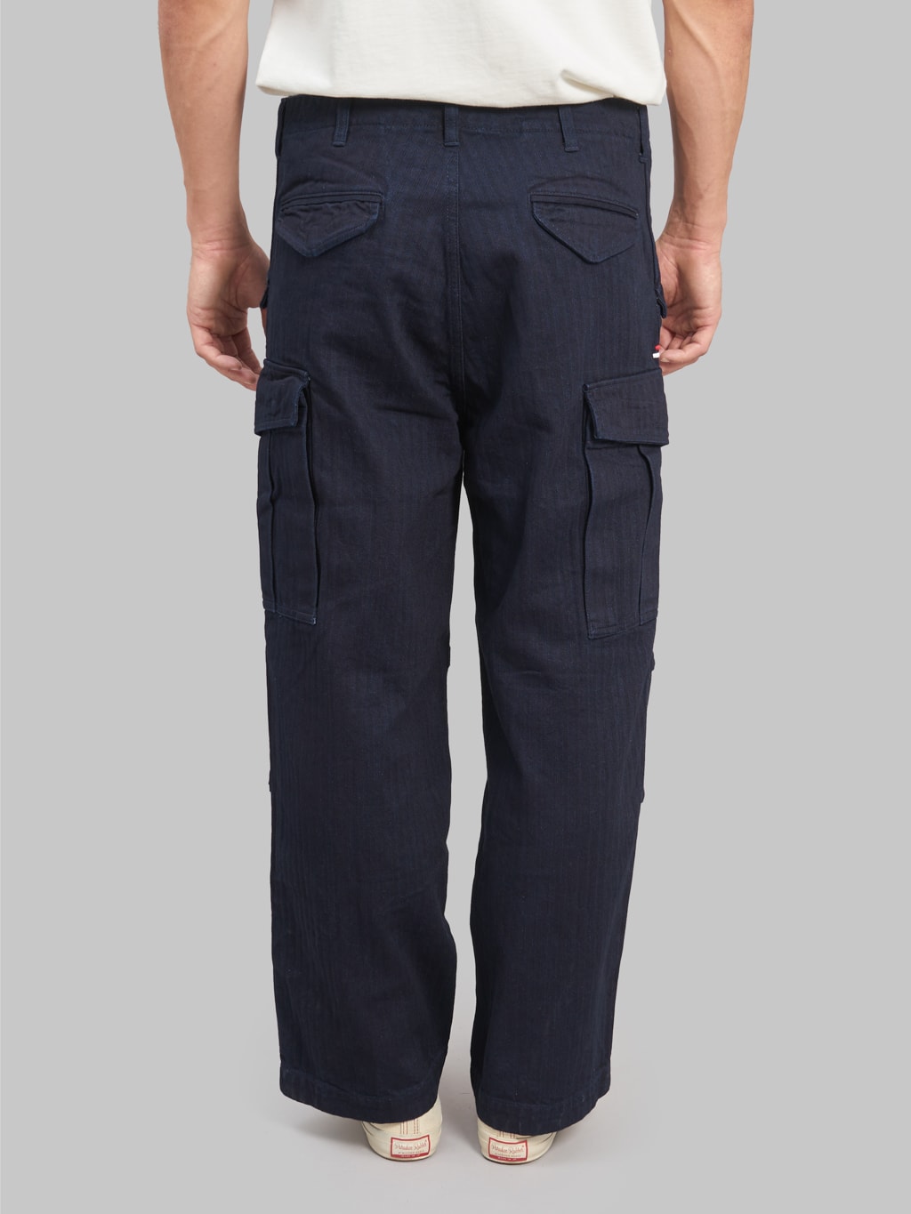 tanuki herringbone m65 pants indigo  back fit