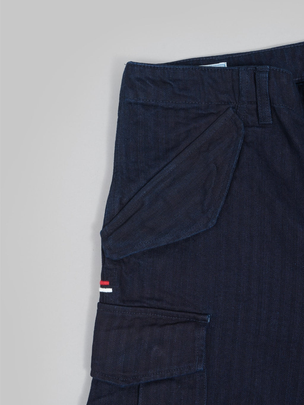 tanuki herringbone m65 pants indigo side pockets