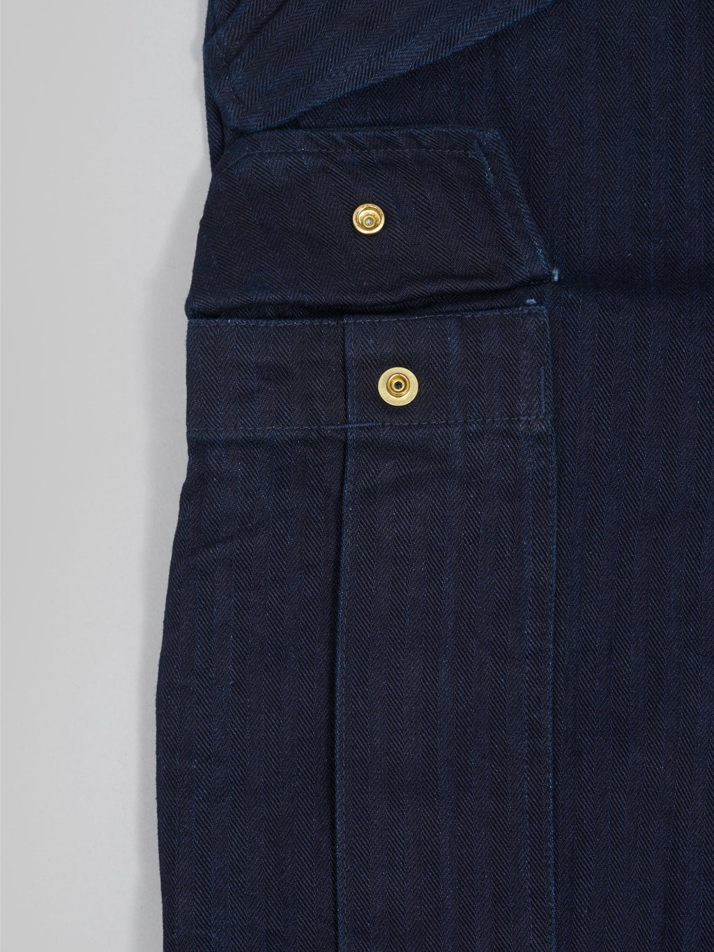 tanuki herringbone m65 pants indigo oxford cloth