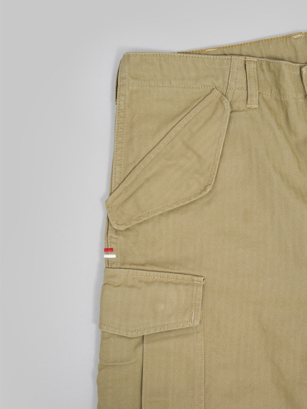 tanuki herringbone m65 pants khaki beige logo