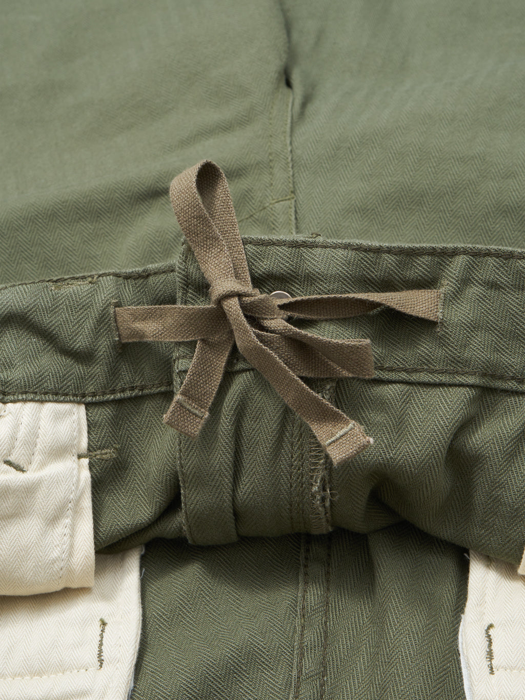 tanuki herringbone m65 pants green waist