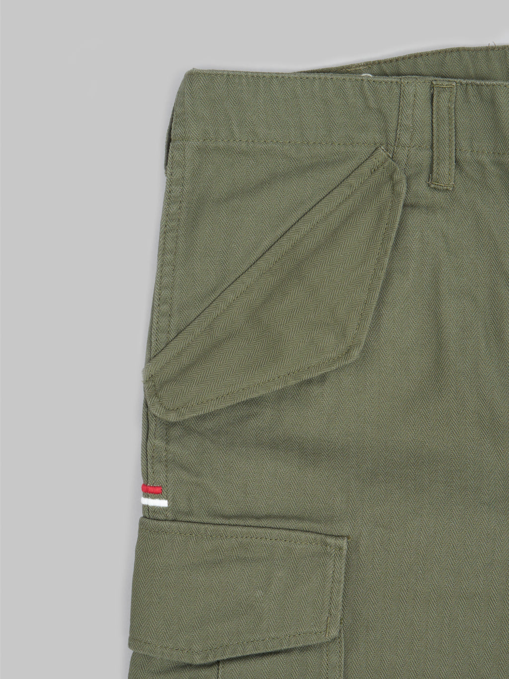 tanuki herringbone m65 pants green logo