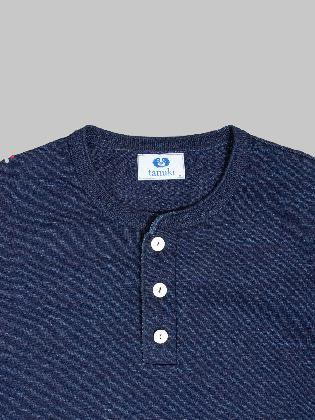 Tanuki HSS Heavy Shinkai Indigo Henley TShirt buttons
