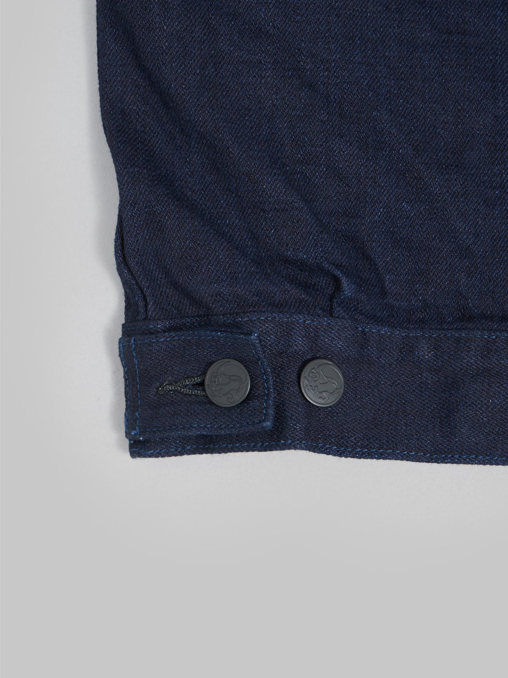 tanuki indigo x indigo 15oz type 2 selvedge denim jacket details