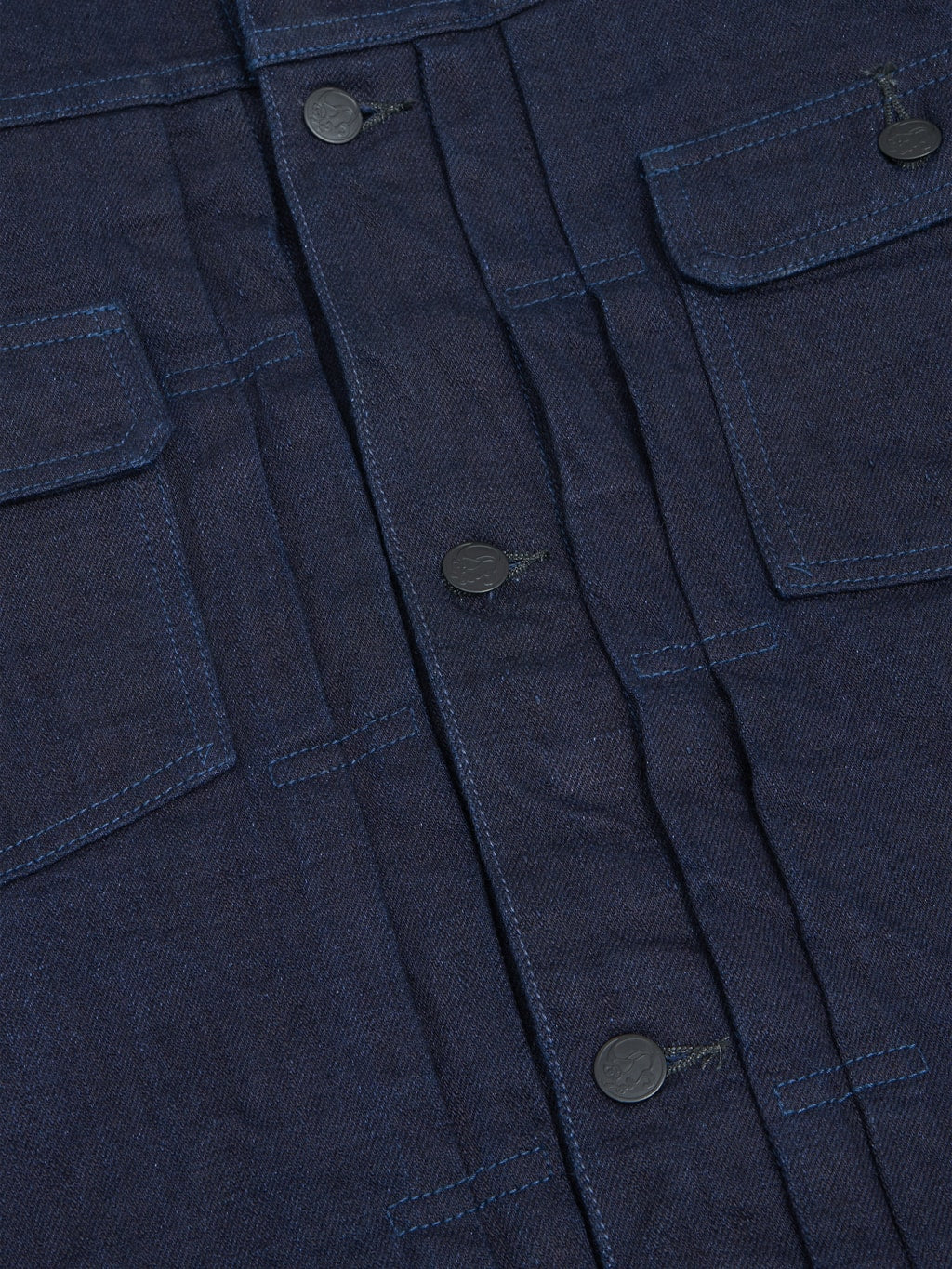 tanuki indigo x indigo 15oz type 2 selvedge denim jacket copper buttons