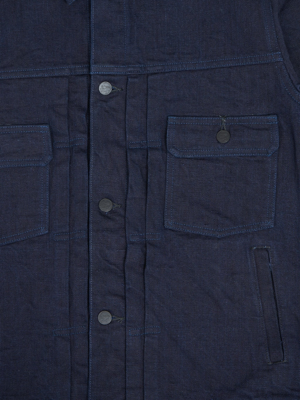 tanuki indigo x indigo 15oz type 2 selvedge denim jacket chest pockets