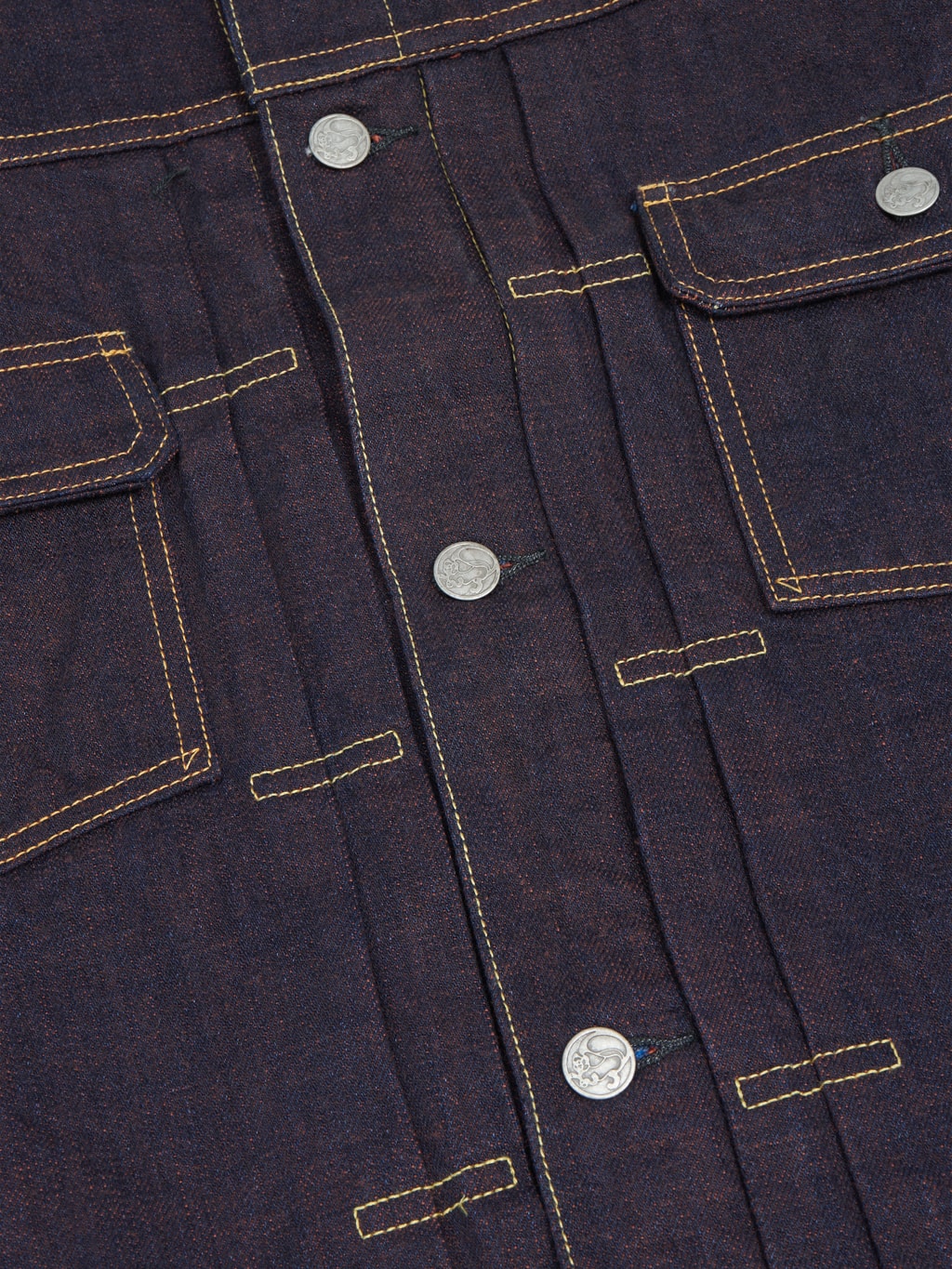 tanuki kakishibu type 2 selvedge denim jacket buttons